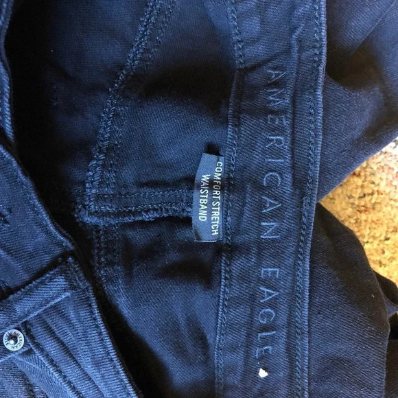 American Eagle Y2k Comfort Stretch Waistband Black Jeans Women 0 Short Pockets - Picture 8 of 8